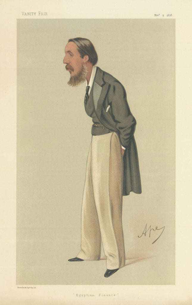 VANITY FAIR SPY CARTOON Charles Rivers Wilson 'Egyptian Finance' Suez Canal 1878